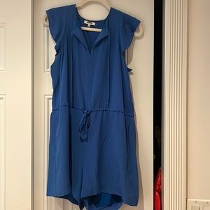 Madewell 100% silk blue romper (M)